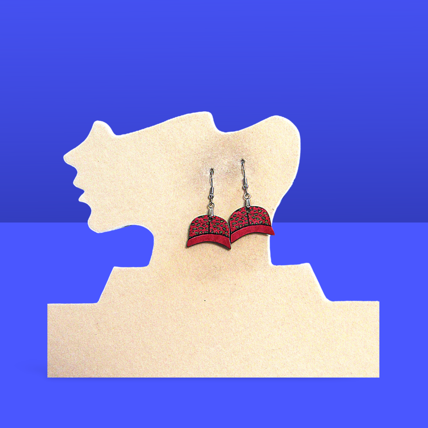 Baseball Cap Shaped Sublimated Earring