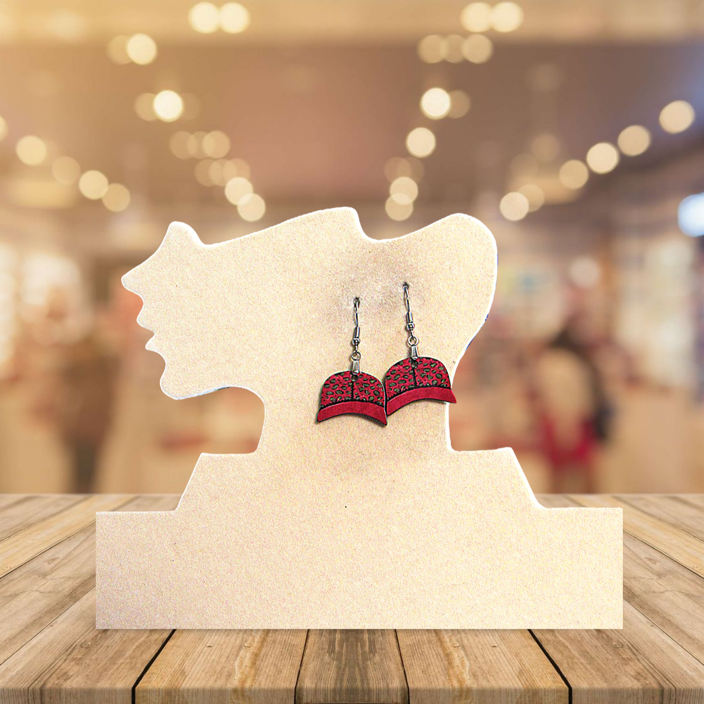 Baseball Cap Shaped Sublimated Earring