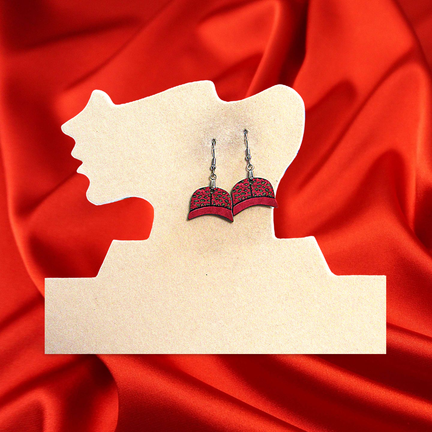 Baseball Cap Shaped Sublimated Earring