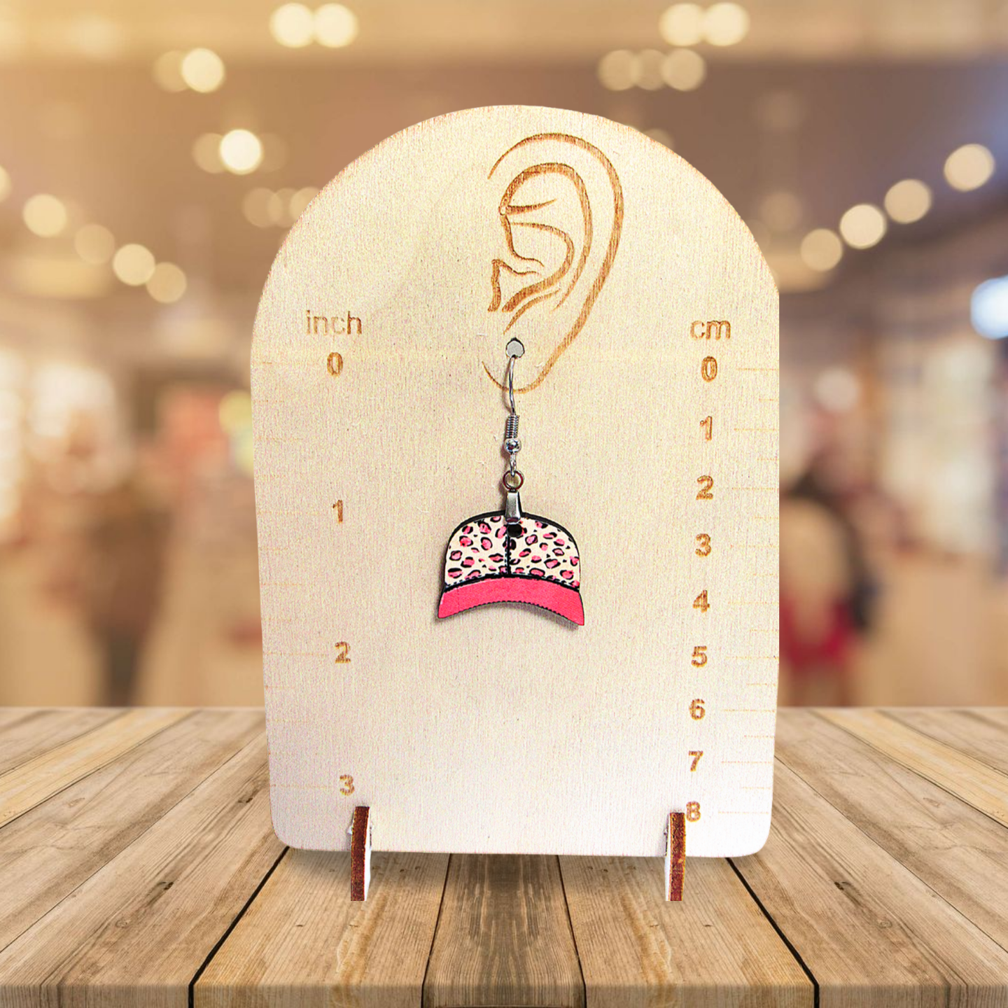 Baseball Cap Shaped Sublimated Earring