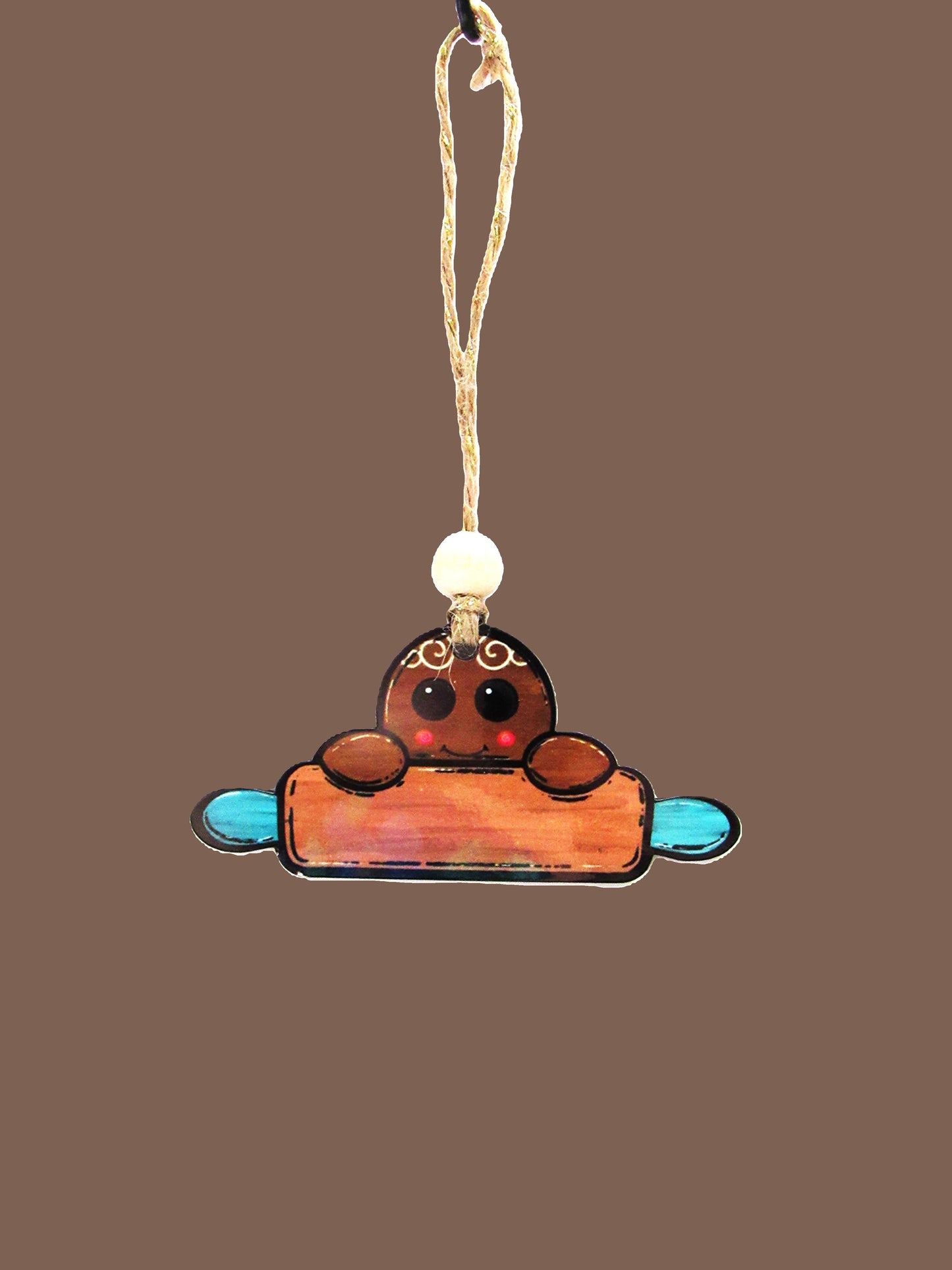 Gingerbread Rolling Pin Shaped Sublimated Ornament