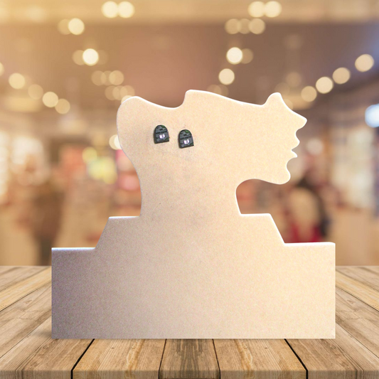 Grave Stone Shaped Sublimated Stud Earrings