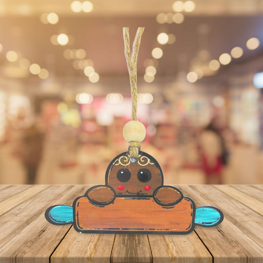 Gingerbread Rolling Pin Shaped Sublimated Ornament