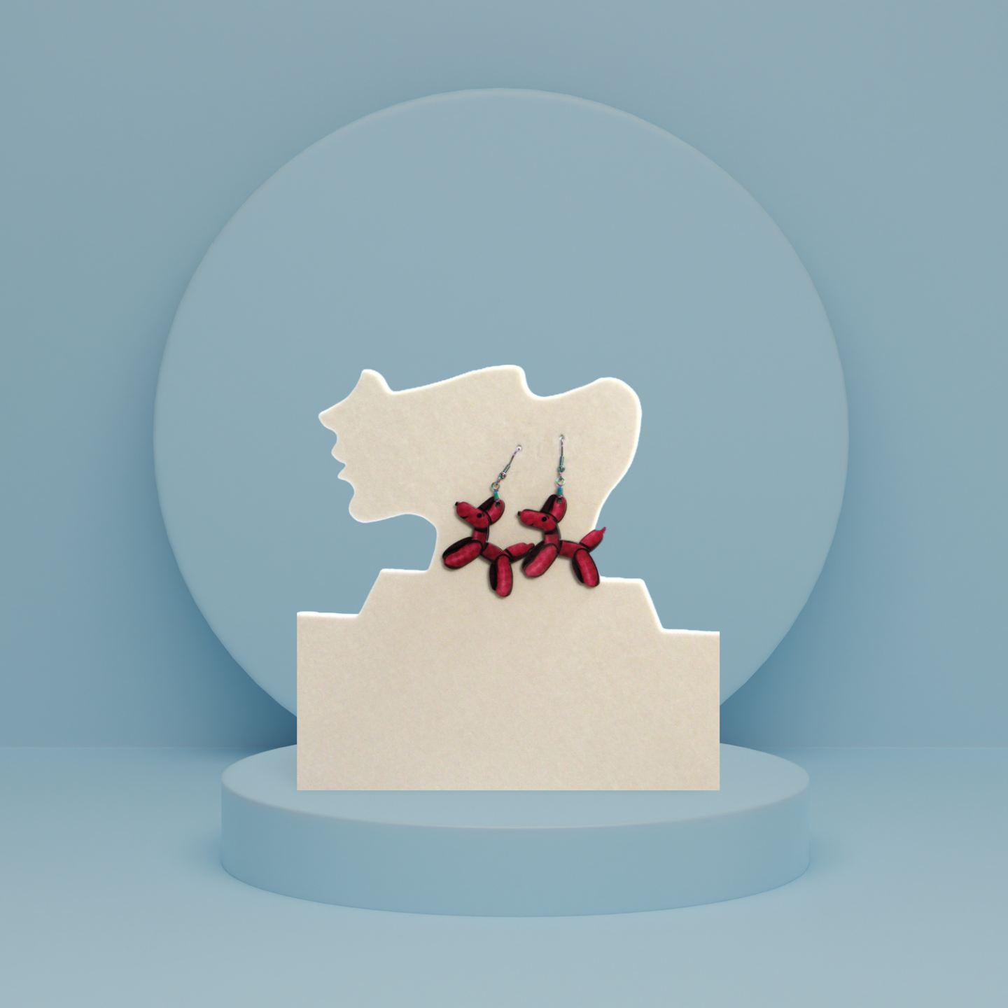 Dog Balloon Shaped Sublimated Earrings 1.5 inch