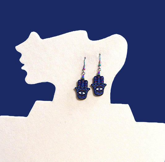 Hamsa Hand Shaped Sublimated Earrings