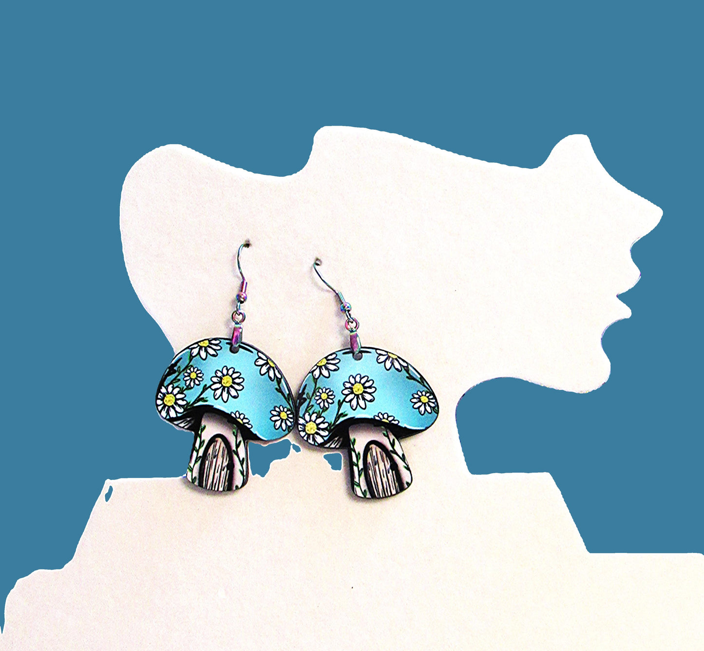 Mushroom Shaped Sublimated Earrings