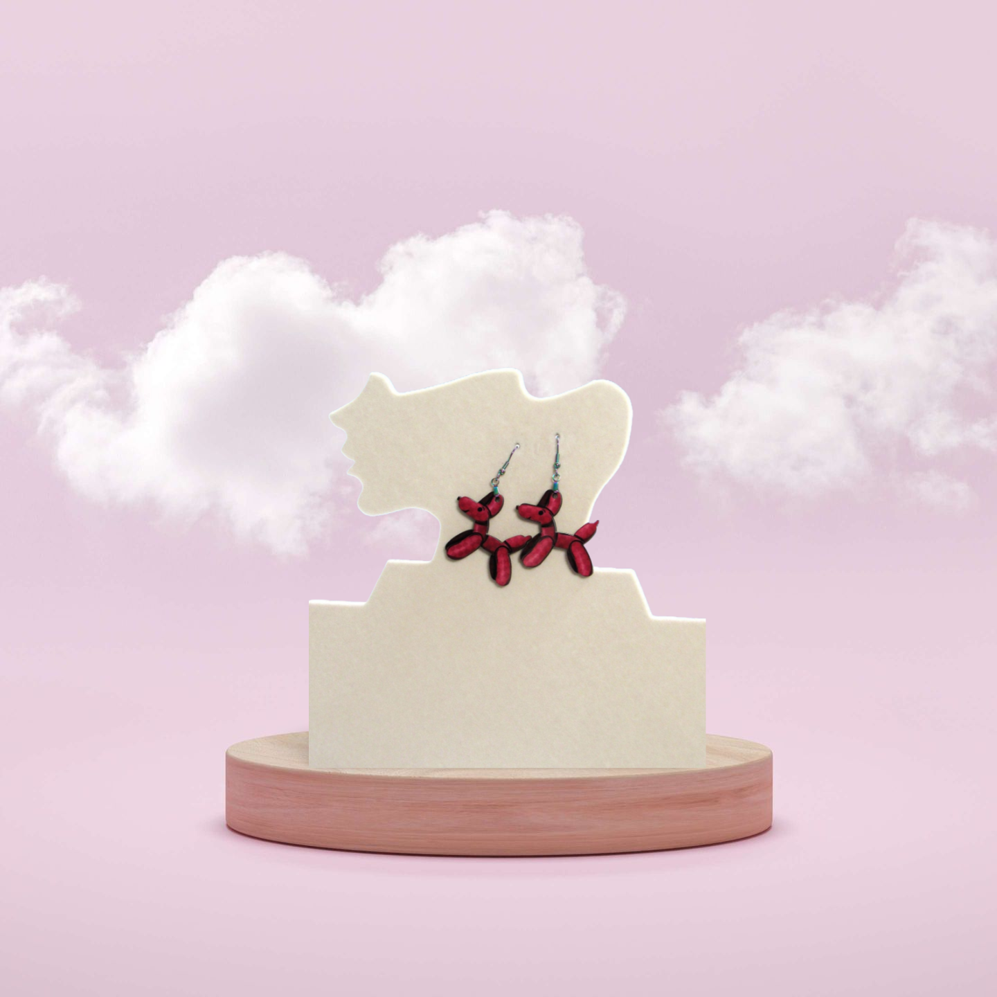 Dog Balloon Shaped Sublimated Earrings 1.5 inch