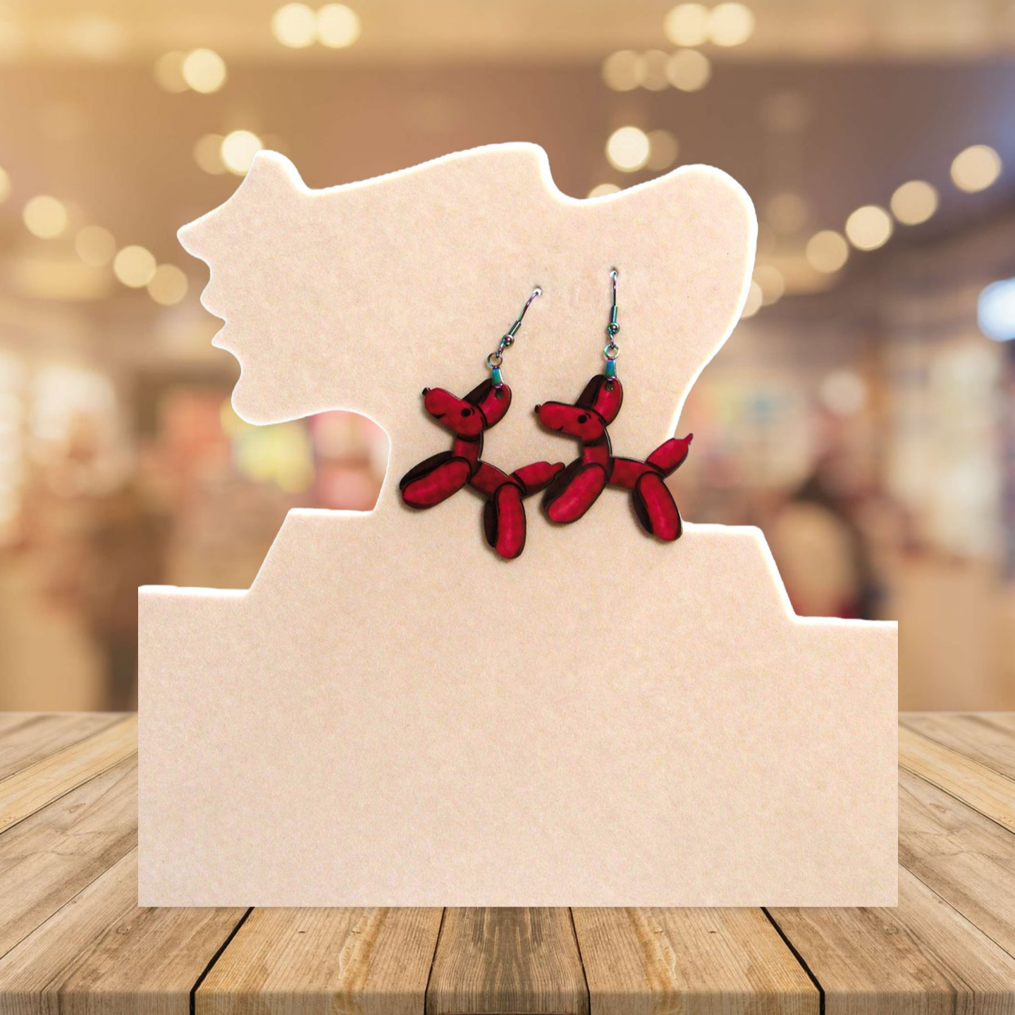 Dog Balloon Shaped Sublimated Earrings 1.5 inch