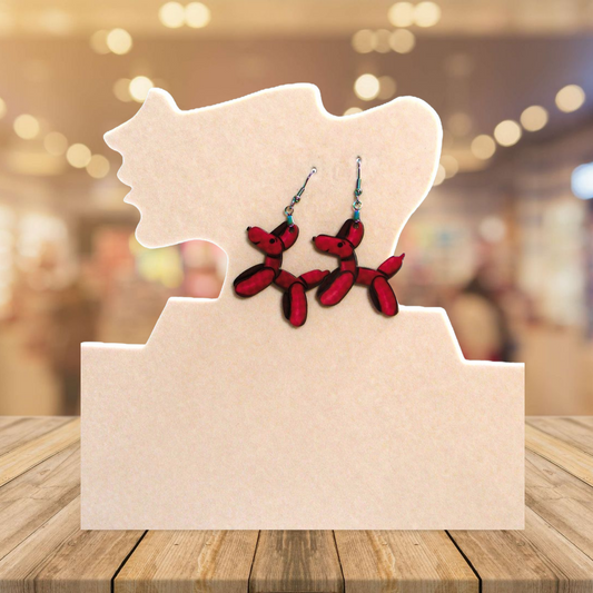 Dog Balloon Shaped Sublimated Earrings 1.5 inch