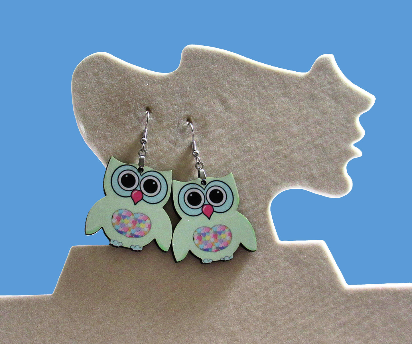 Owl Shaped Sublimated Earrings