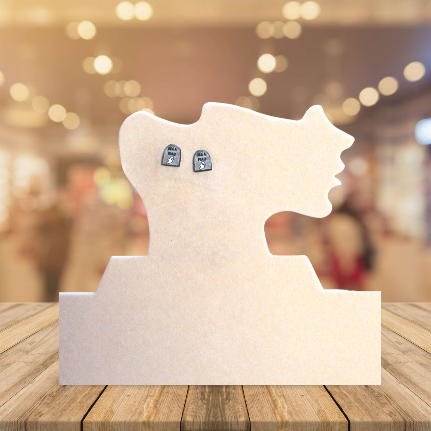 Grave Stone Shaped Sublimated Stud Earrings