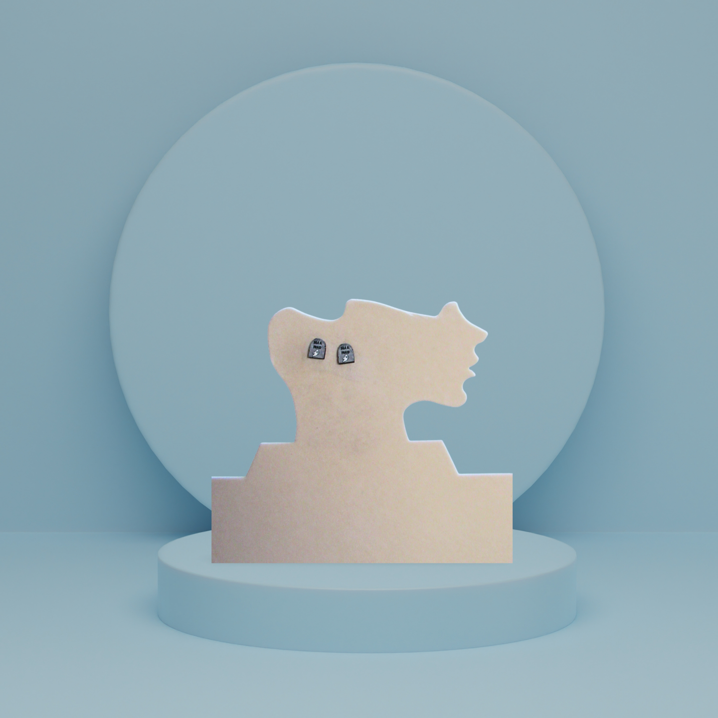 Grave Stone Shaped Sublimated Stud Earrings