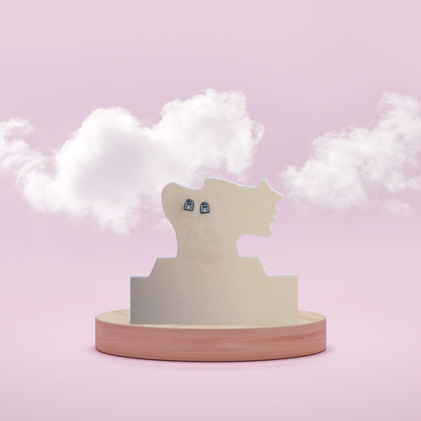 Grave Stone Shaped Sublimated Stud Earrings