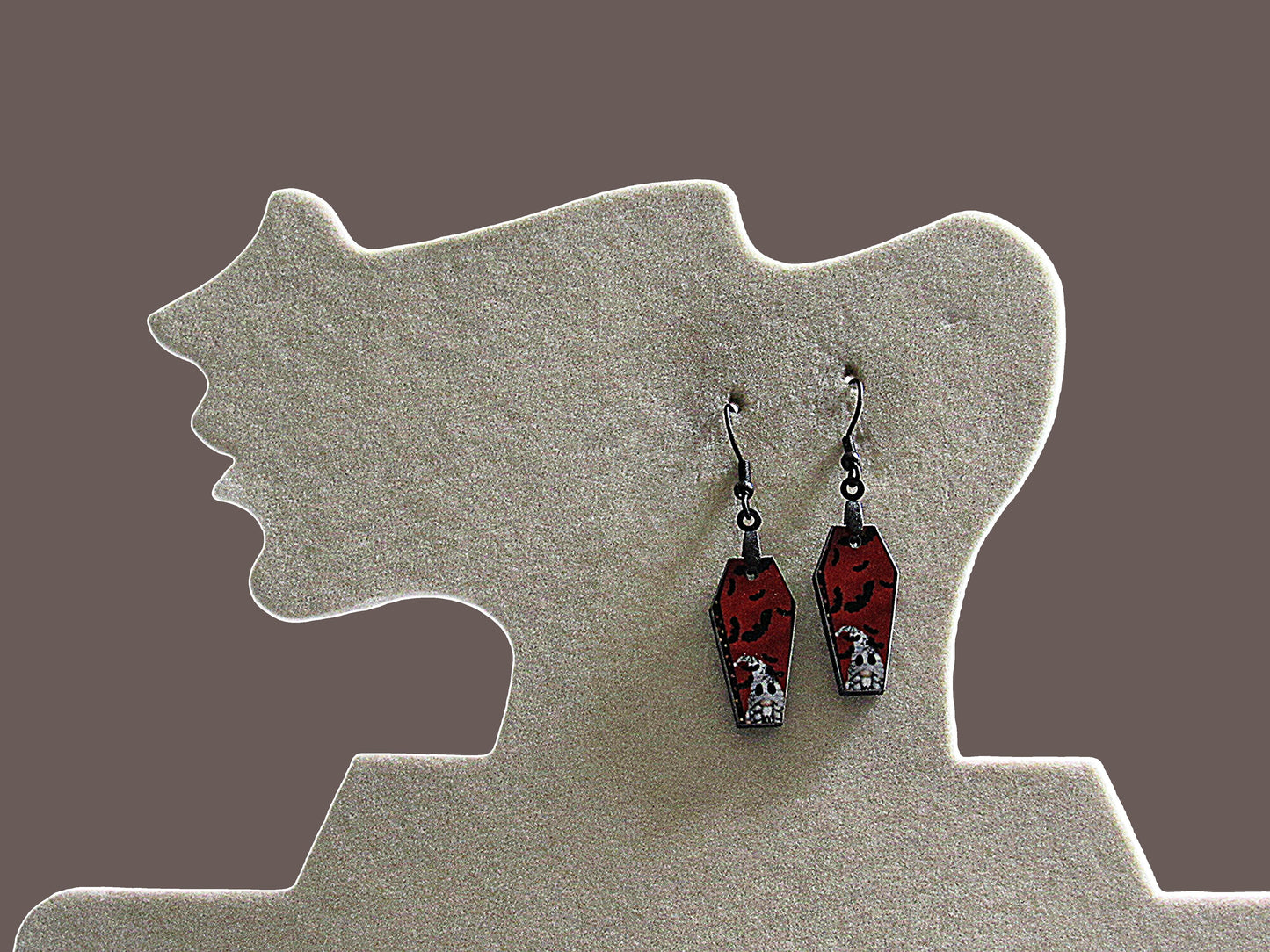 Coffin Shaped Sublimated Earrings 1 inch