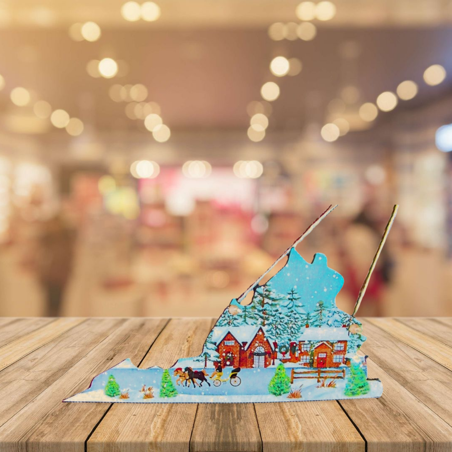 Virginia Shaped Sublimated Door Hanger