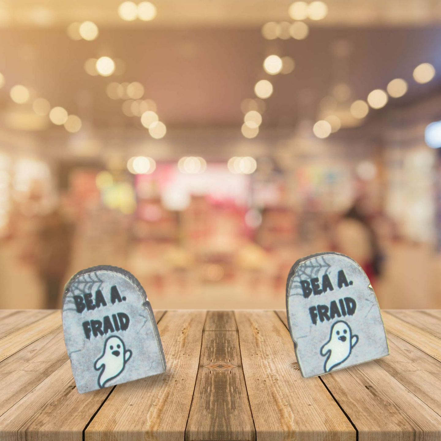 Grave Stone Shaped Sublimated Stud Earrings