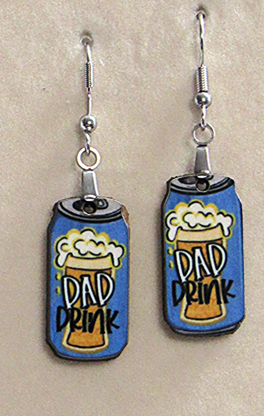 Soda Can Shaped Sublimated Earrings 1 inch