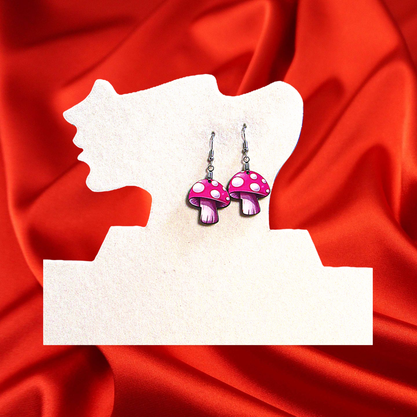 Mushroom Shaped Sublimated Earrings 1 inch