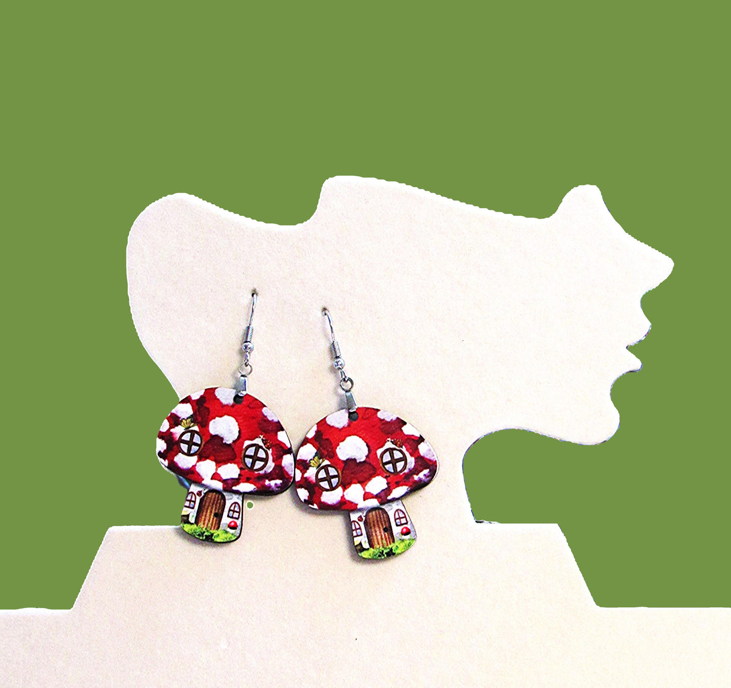 Mushroom Shaped Sublimated Earrings