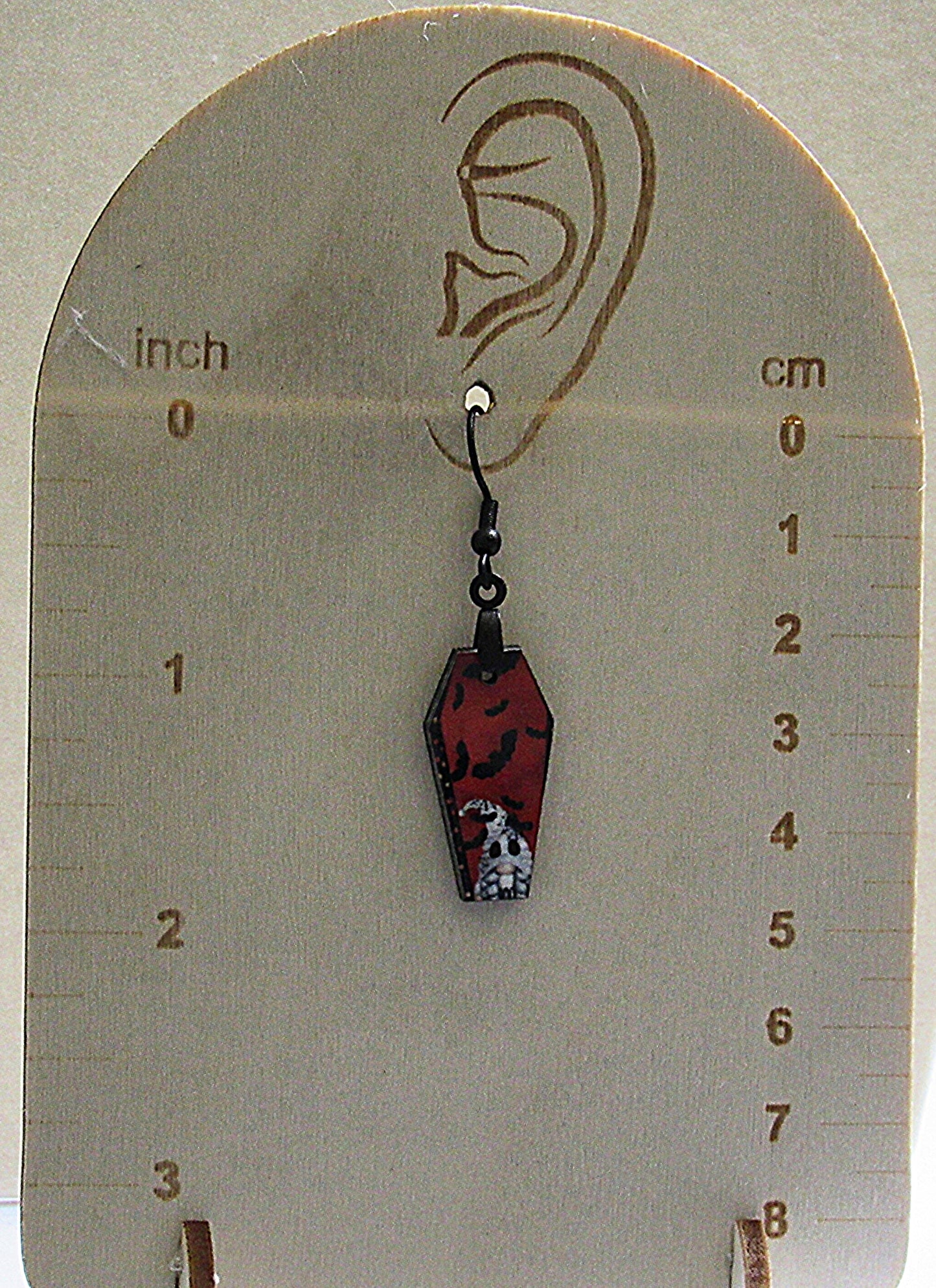 Coffin Shaped Sublimated Earrings 1 inch
