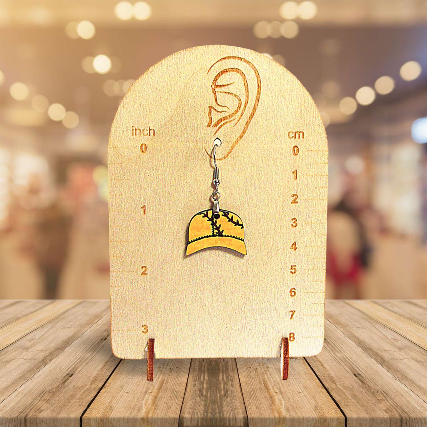 Baseball Cap Shaped Sublimated Earring