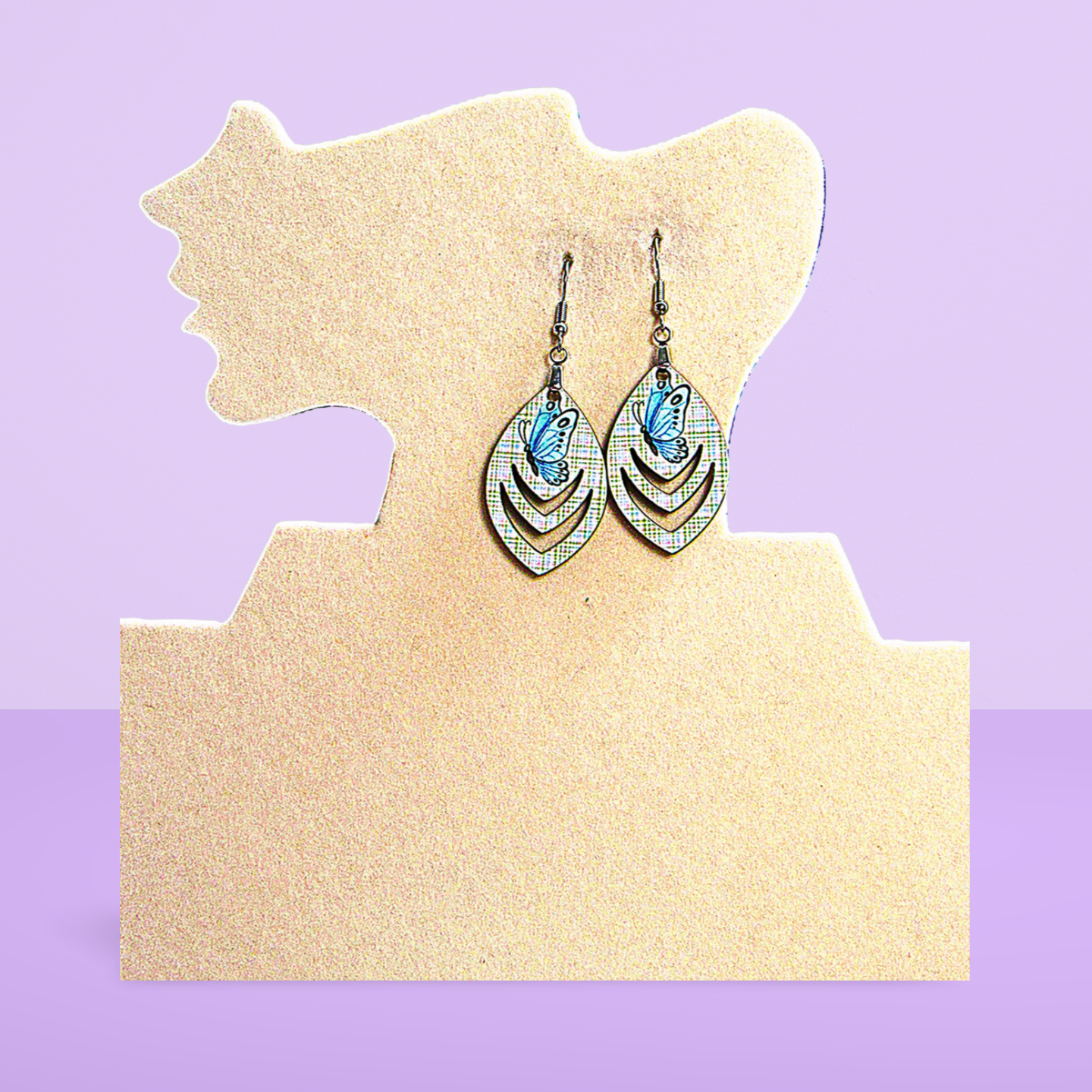 Open Teardrop Shaped Sublimated Earrings 1.5 inch