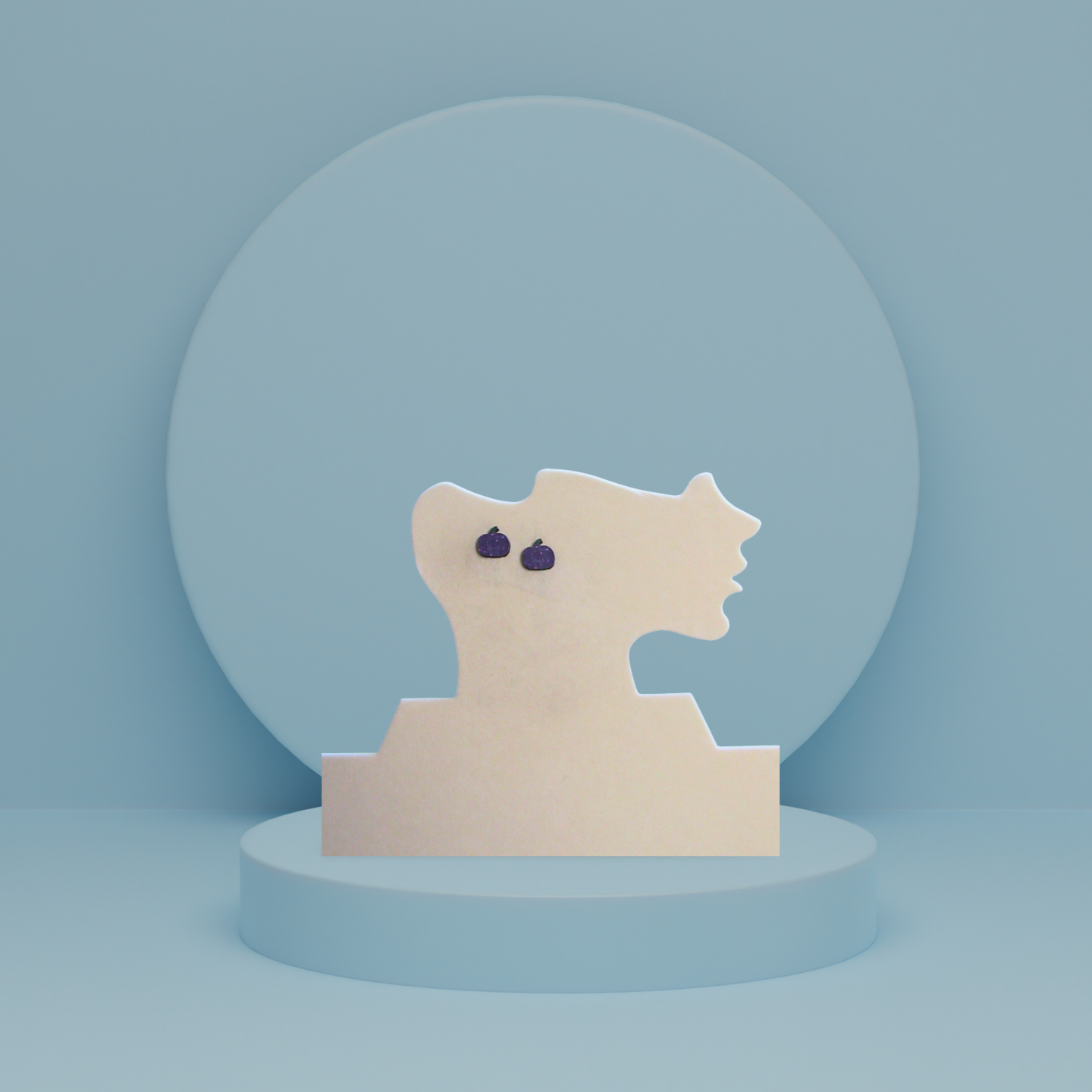 Pumpkin Shaped Sublimated Stud Earrings