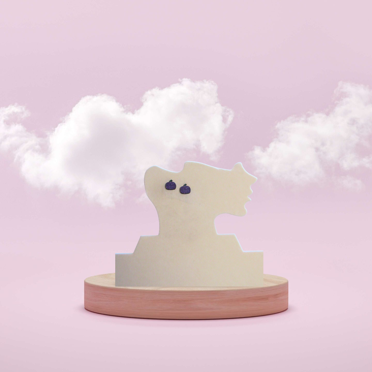 Pumpkin Shaped Sublimated Stud Earrings