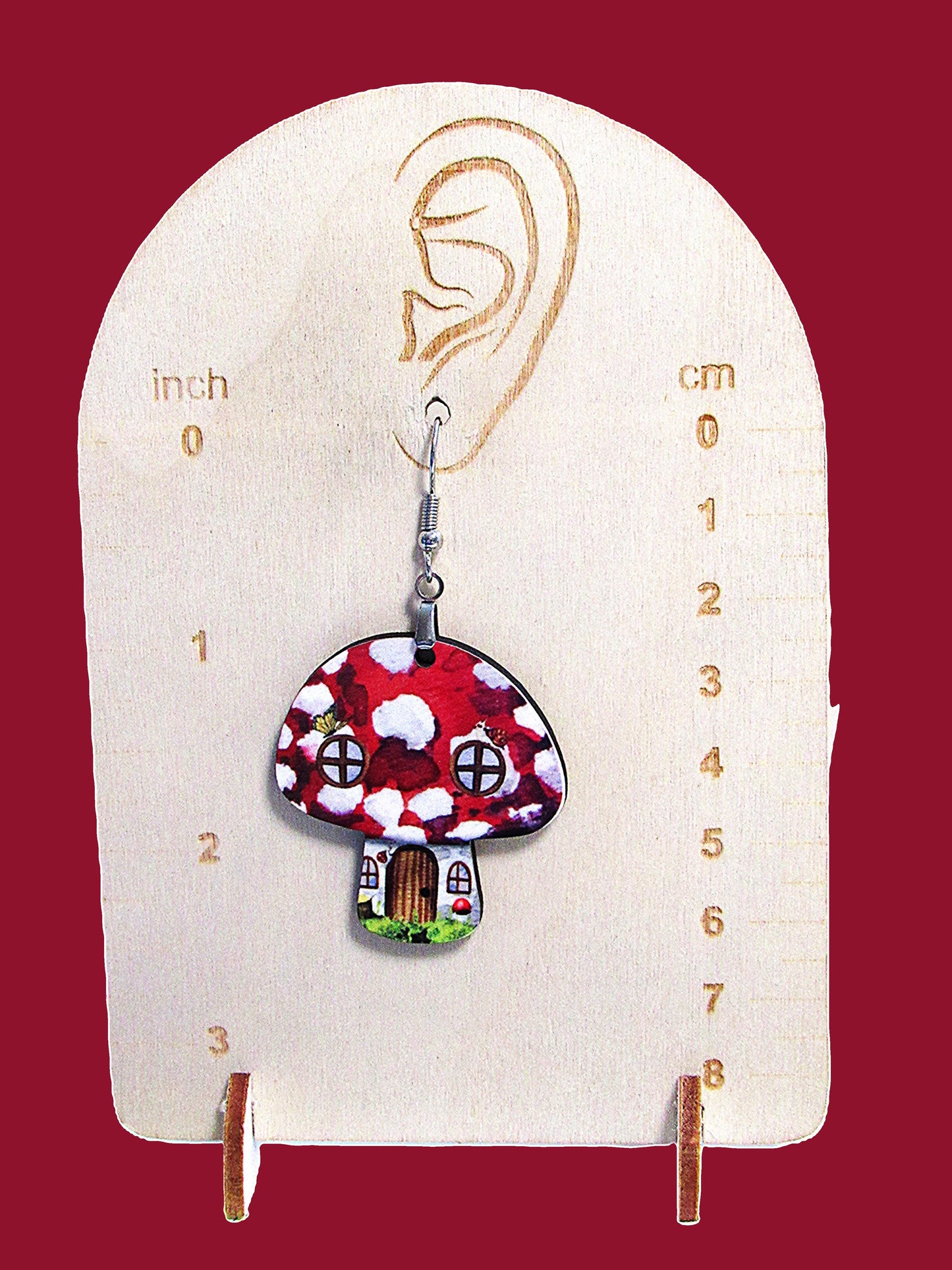 Mushroom Shaped Sublimated Earrings