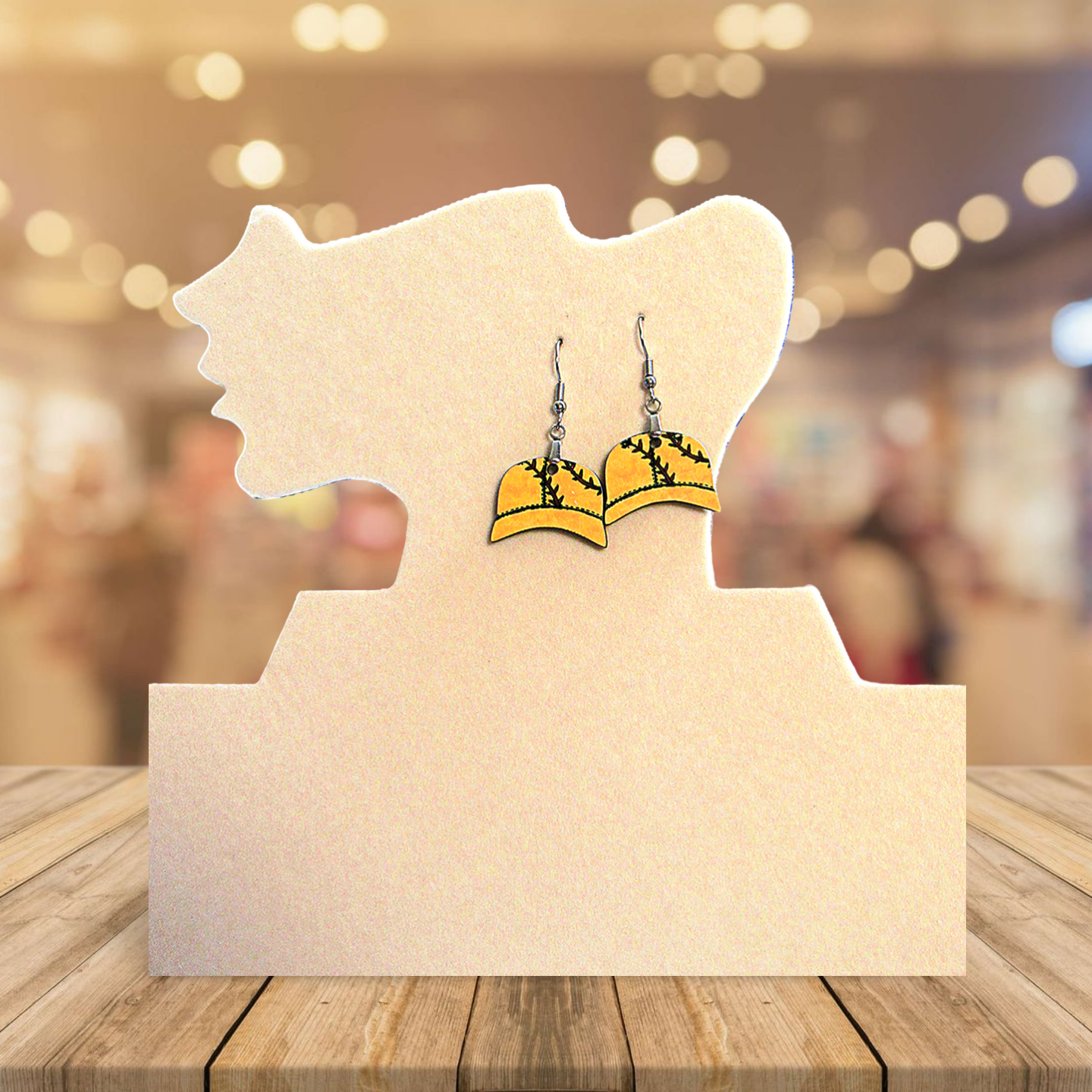 Baseball Cap Shaped Sublimated Earring