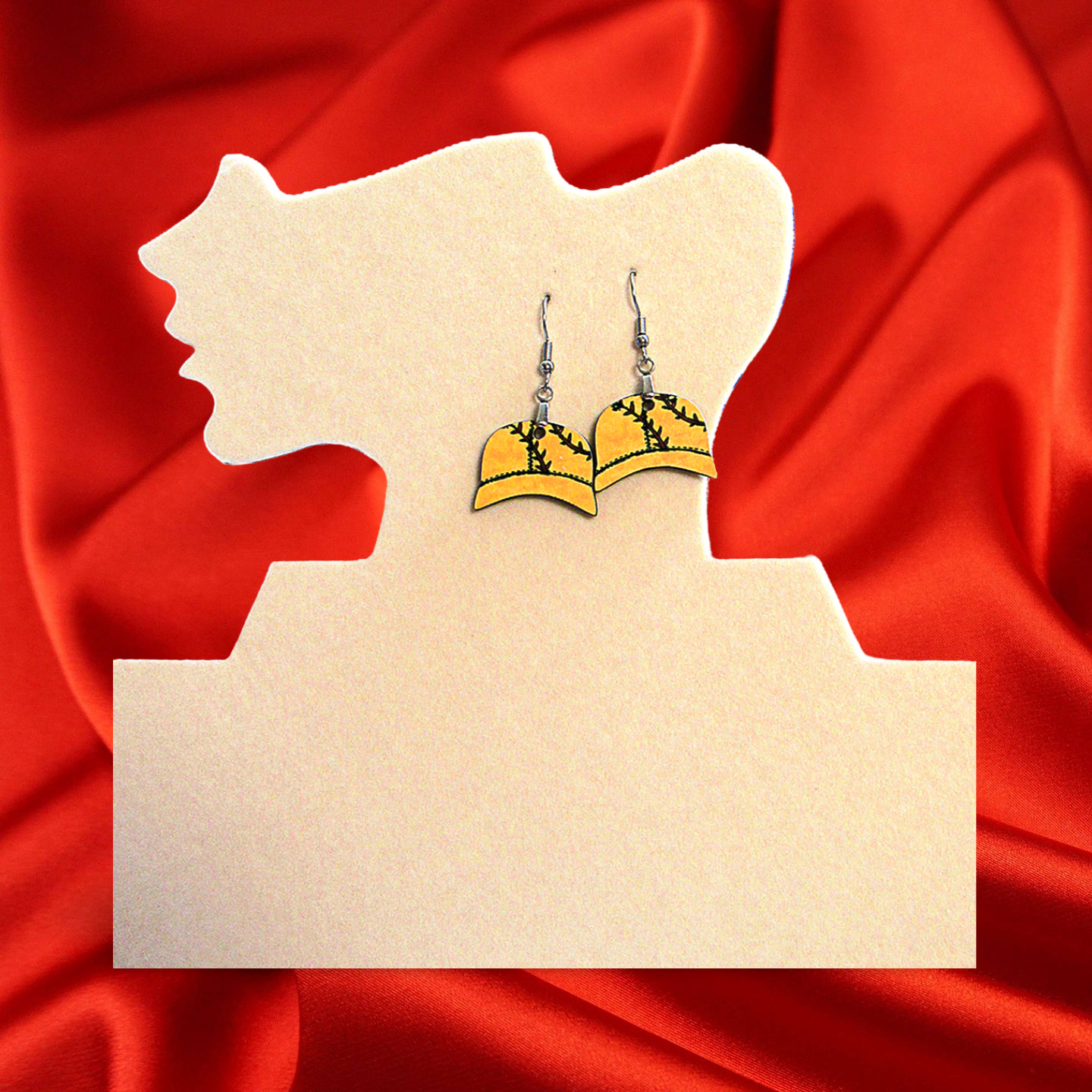 Baseball Cap Shaped Sublimated Earring