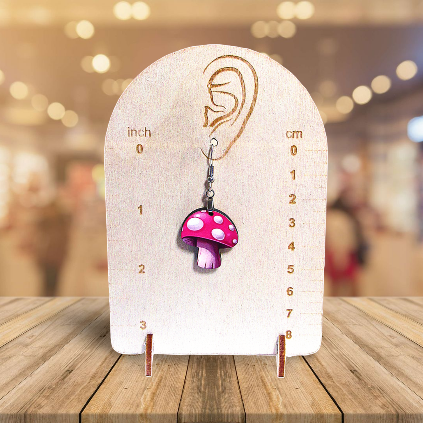 Mushroom Shaped Sublimated Earrings 1 inch
