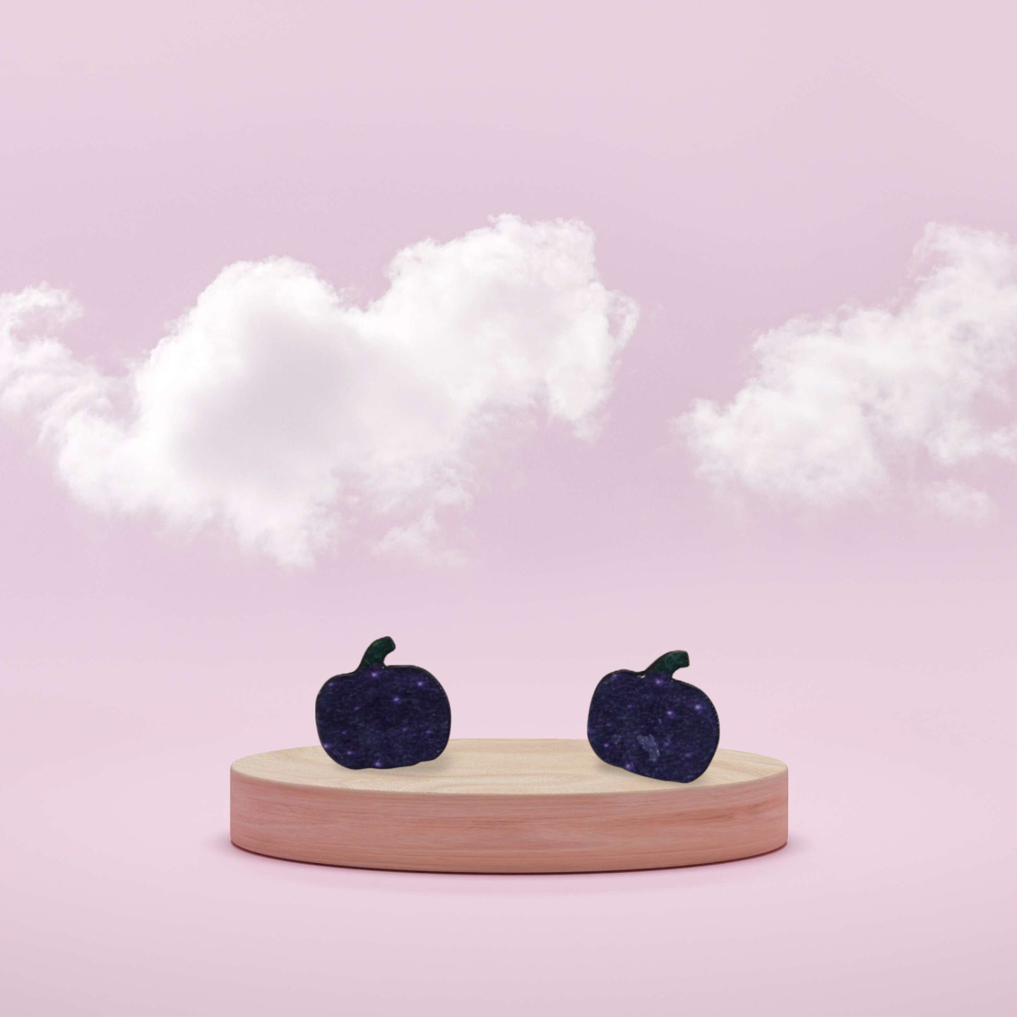 Pumpkin Shaped Sublimated Stud Earrings