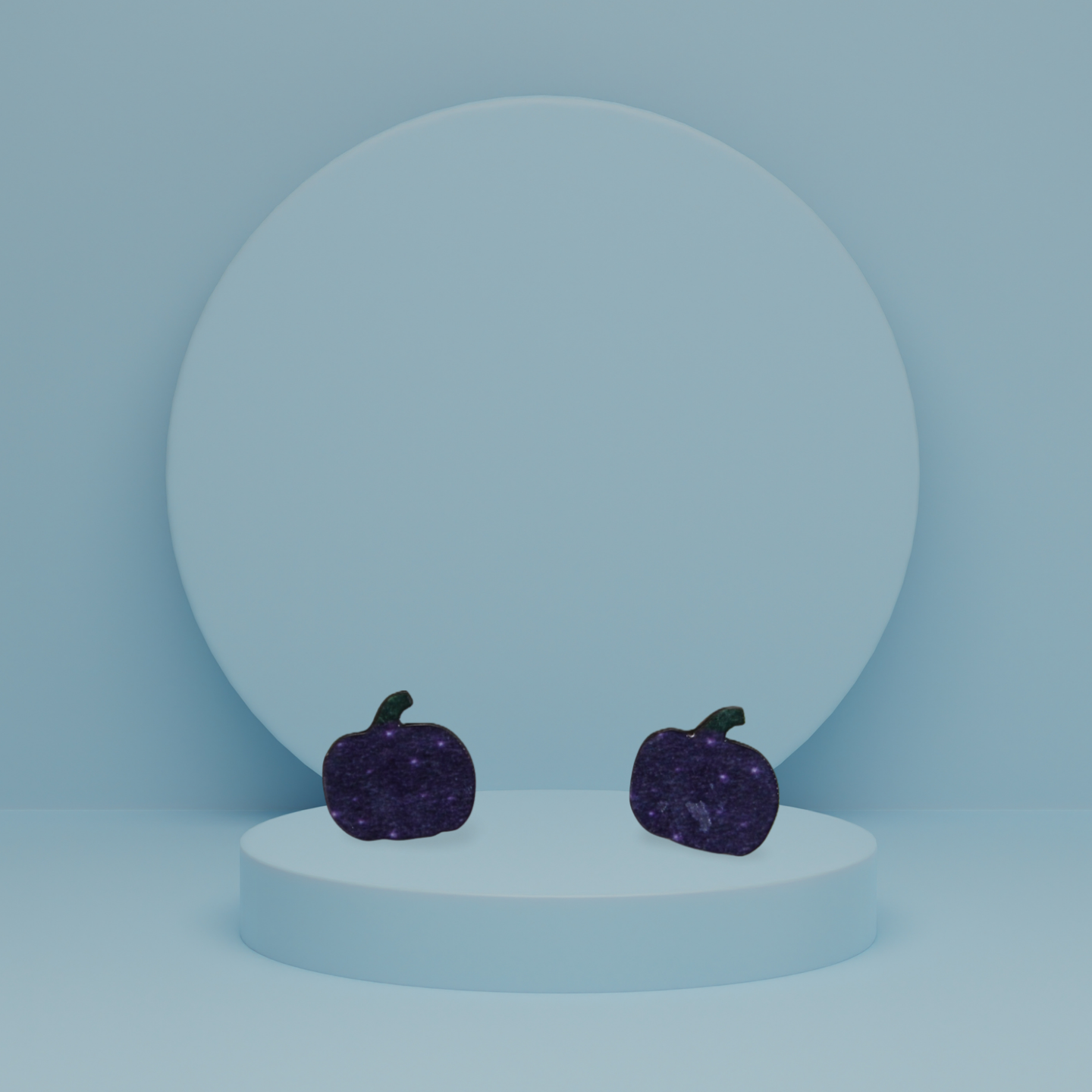 Pumpkin Shaped Sublimated Stud Earrings