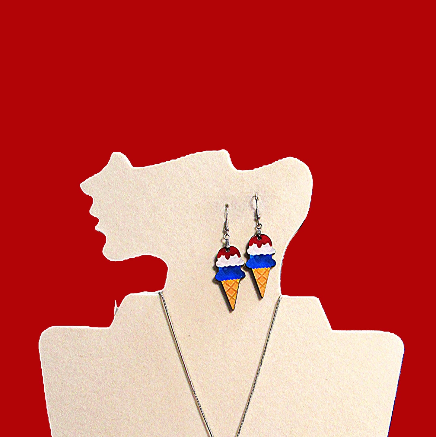 Ice Cream Shaped Sublimated Earrings