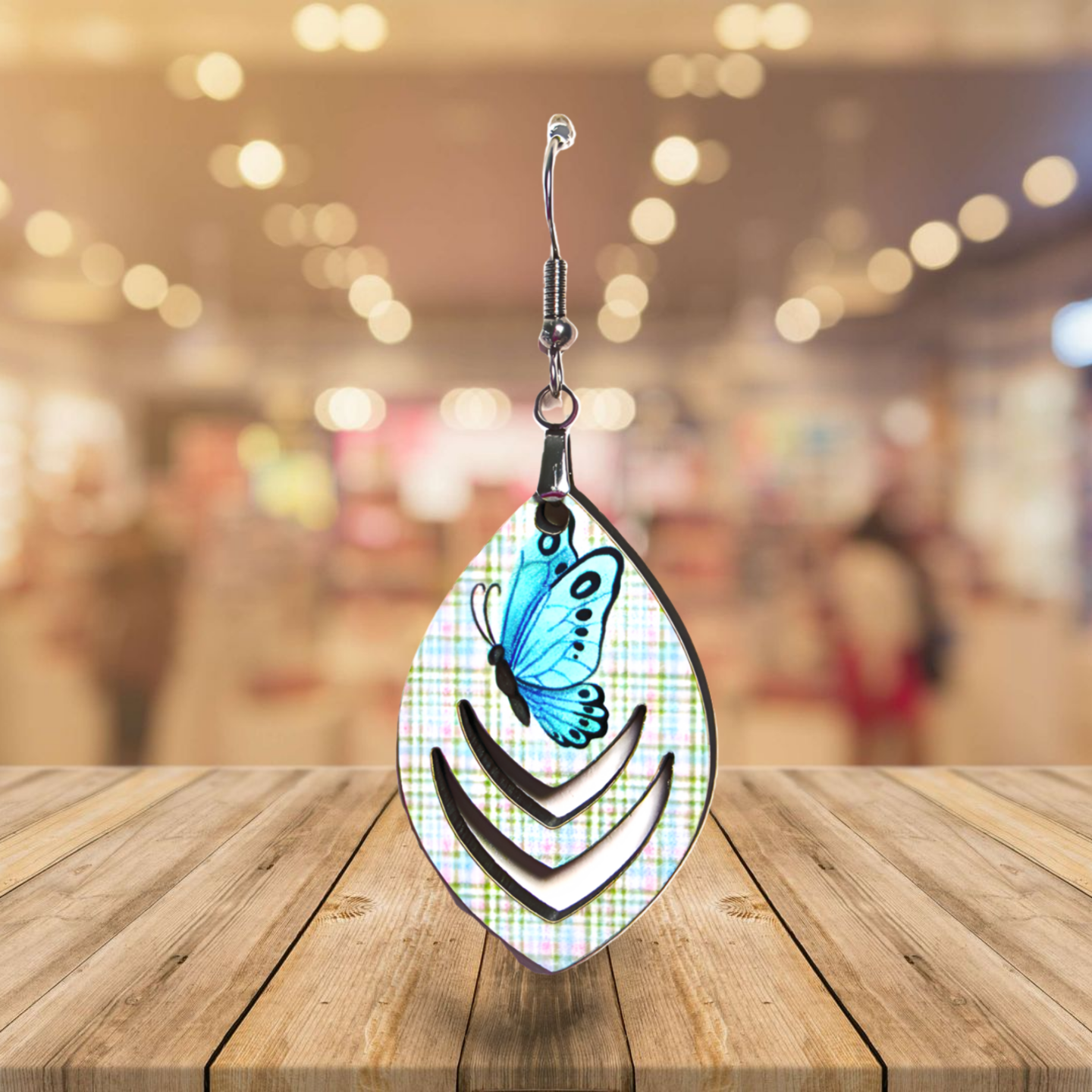 Open Teardrop Shaped Sublimated Earrings 1.5 inch