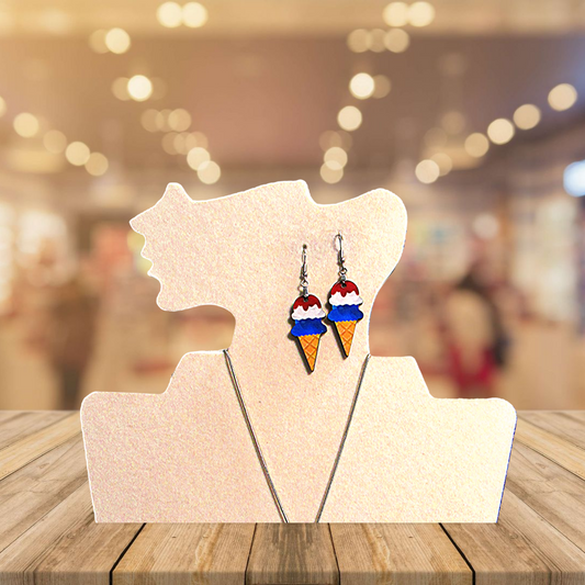 Ice Cream Shaped Sublimated Earrings