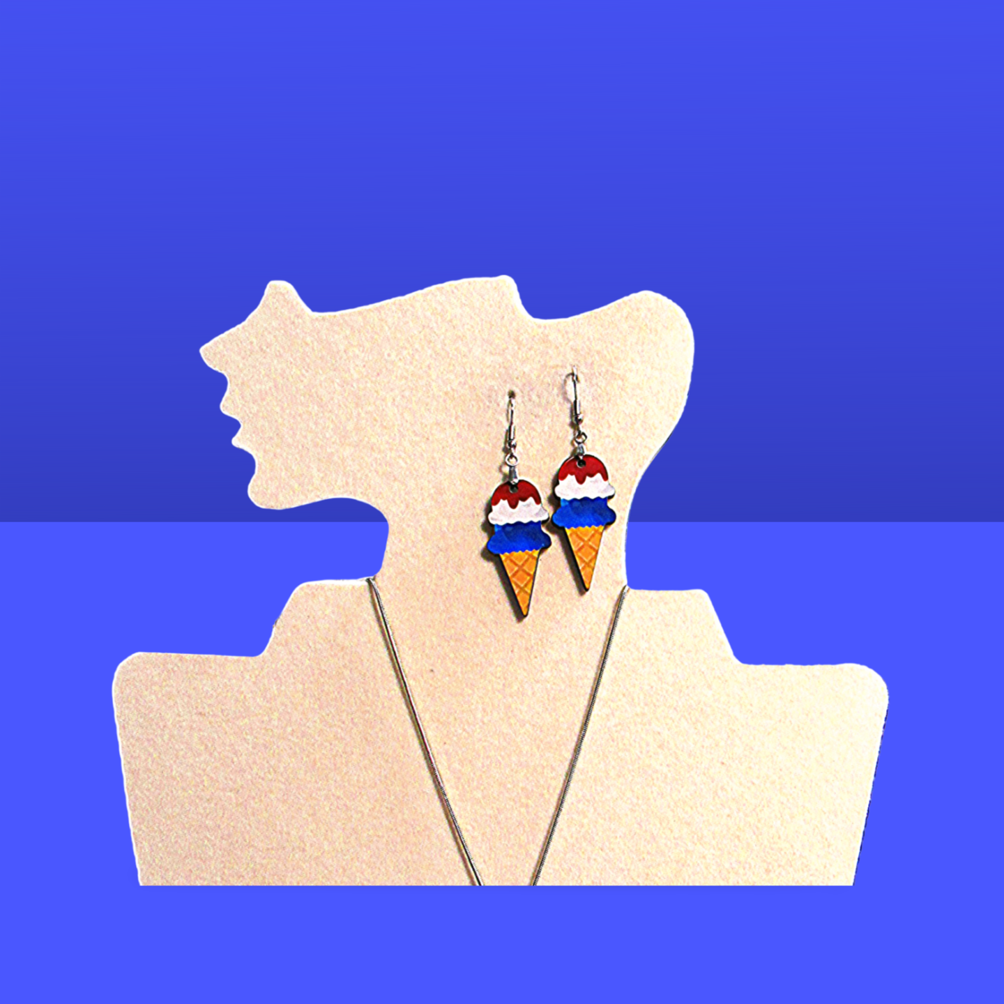 Ice Cream Shaped Sublimated Earrings
