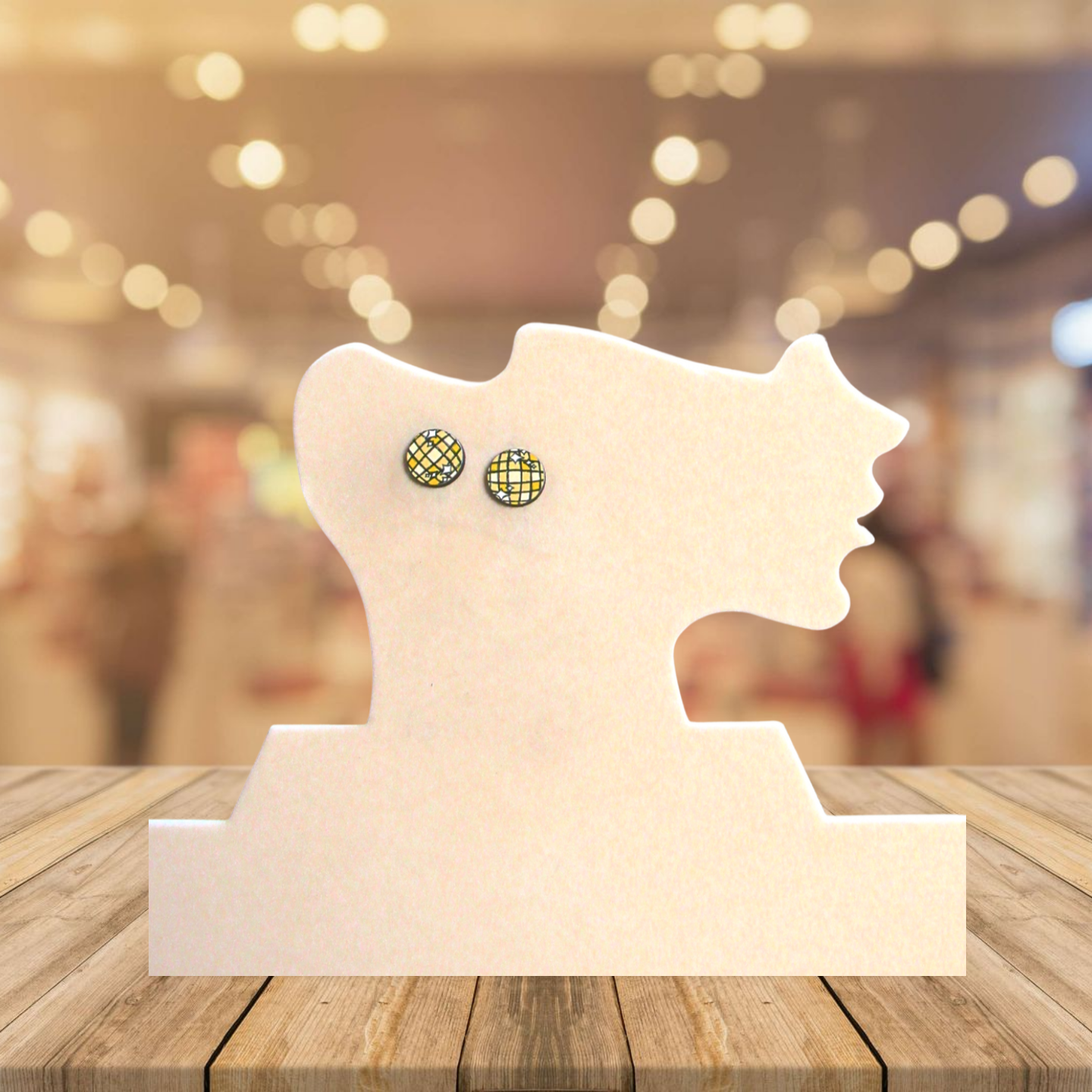 Round Shaped Stud Sublimated Earrings MDF