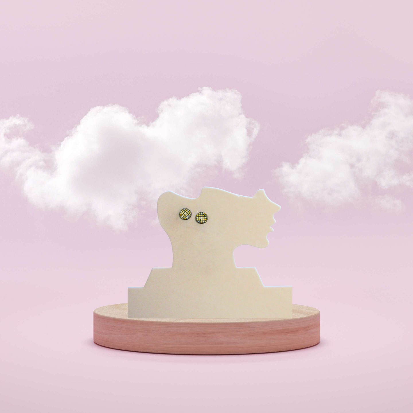 Round Shaped Stud Sublimated Earrings MDF