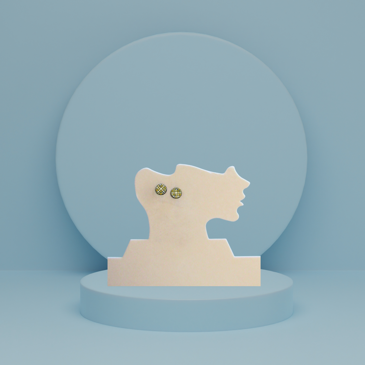 Round Shaped Stud Sublimated Earrings MDF