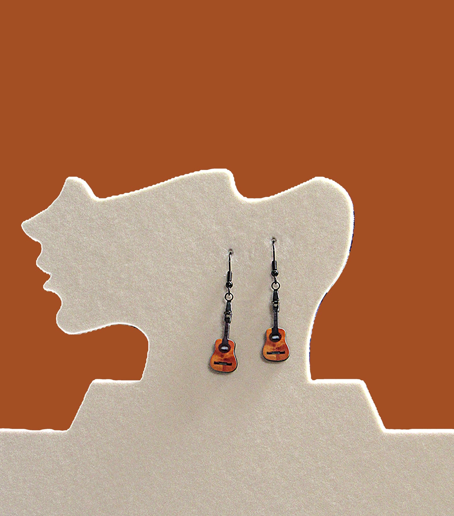 Guitar Shaped Sublimated Earrings 1 inch