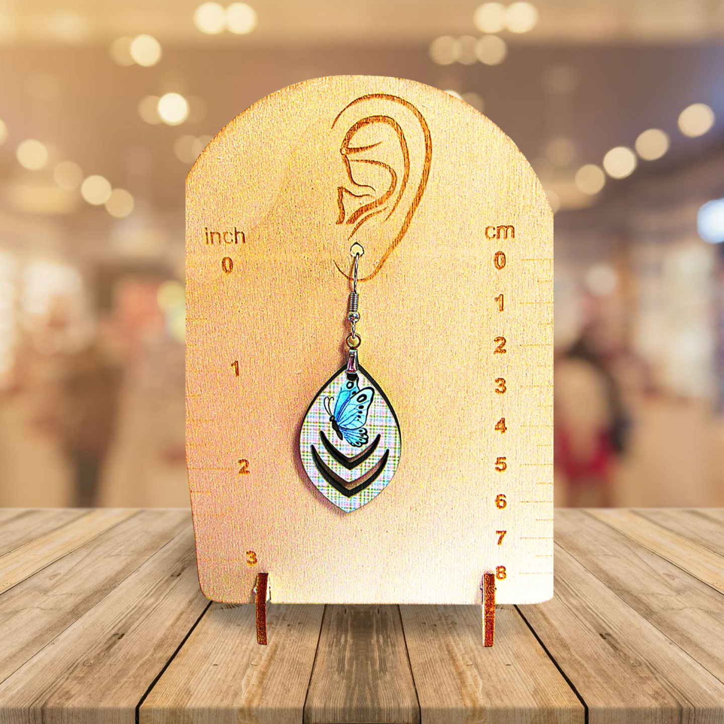 Open Teardrop Shaped Sublimated Earrings 1.5 inch