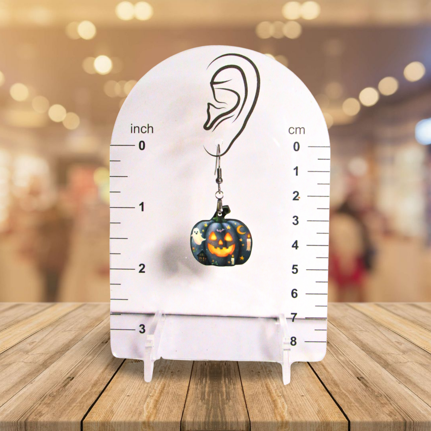 Pumpkin Shaped Sublimated Earrings