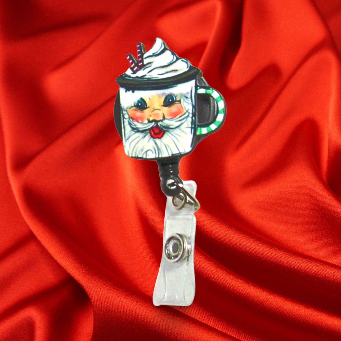 Latte Mug Shaped Sublimated Badge Reel