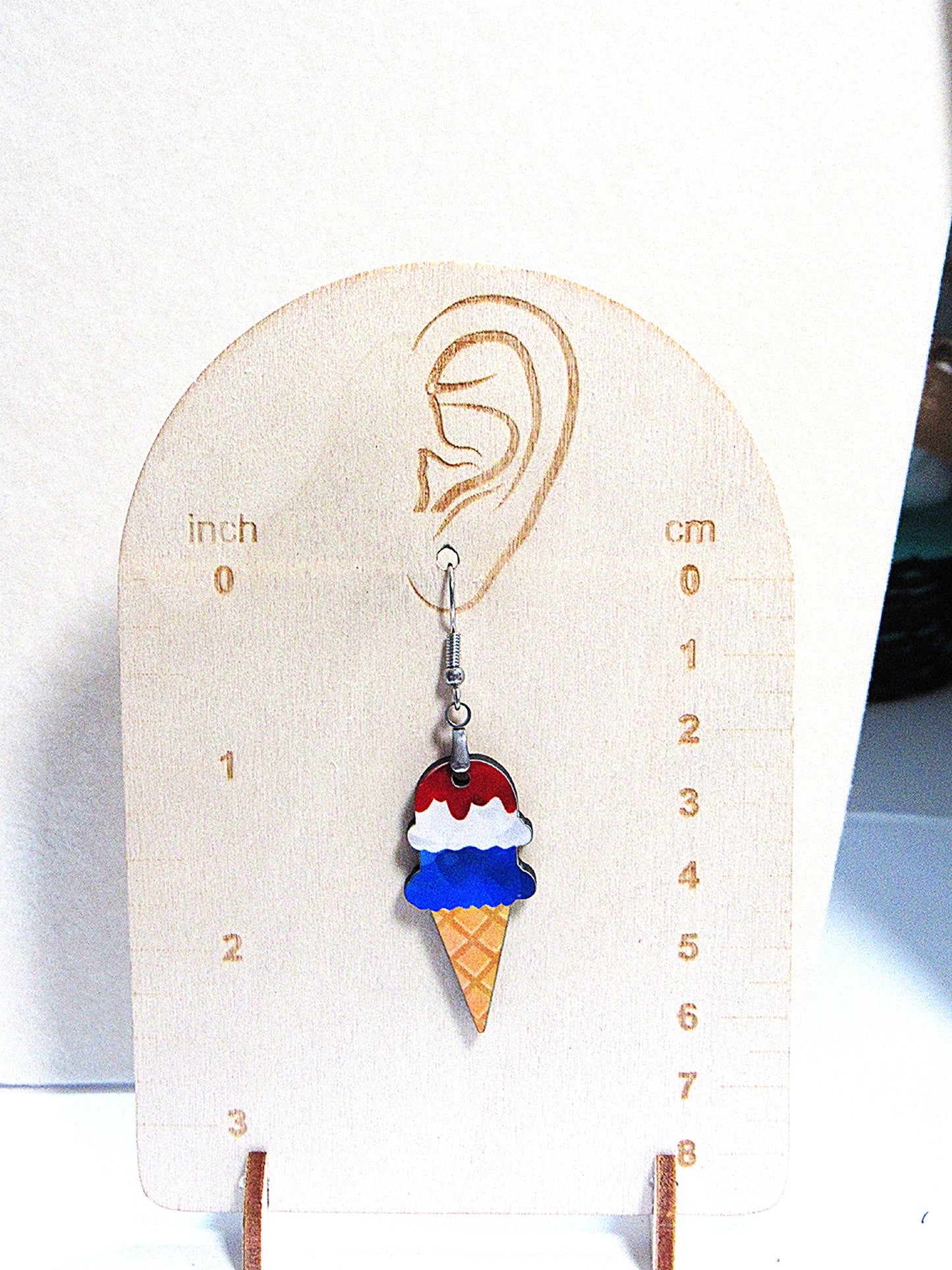 Ice Cream Shaped Sublimated Earrings