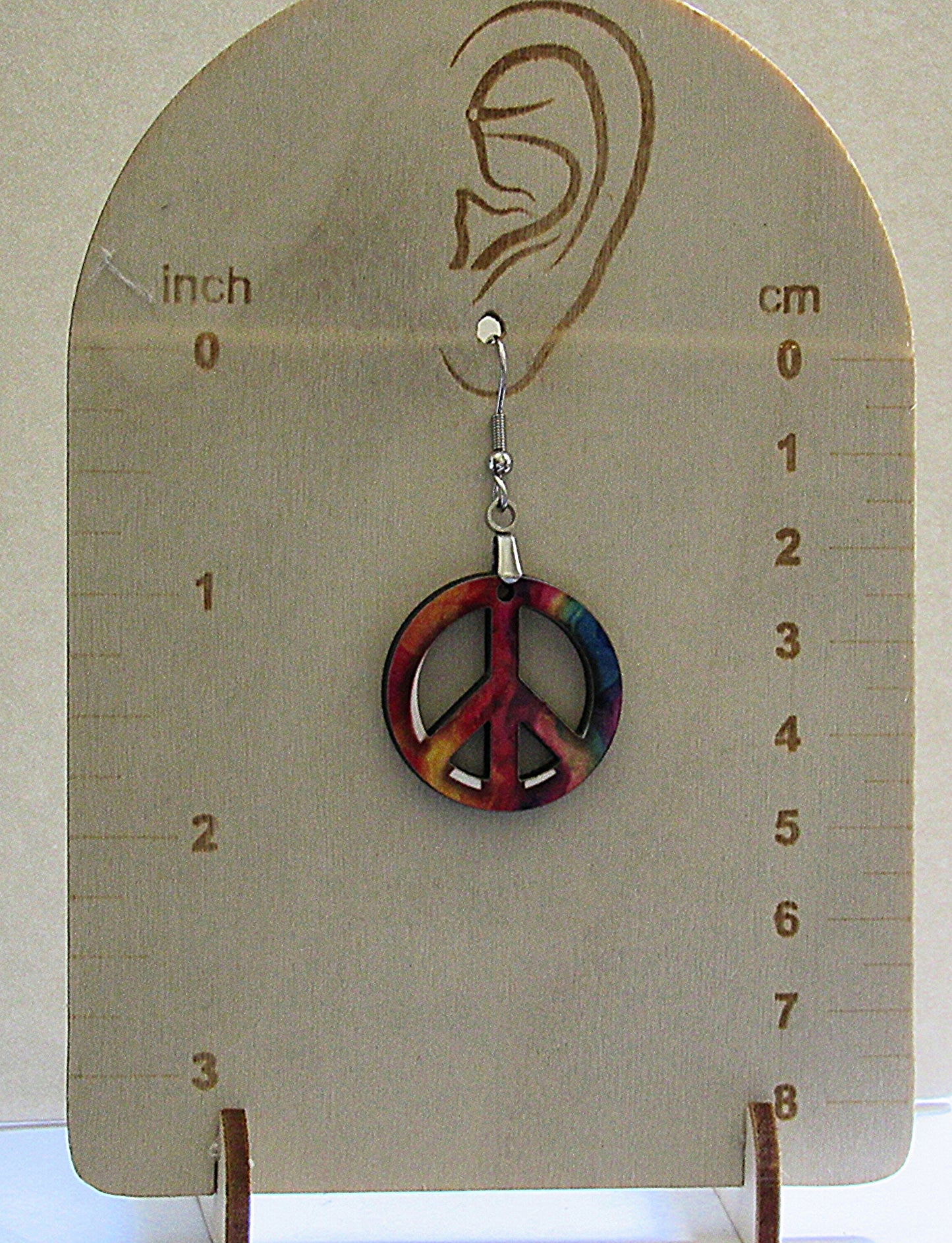 Peace Sign Shaped Sublimated Earrings 1 inch