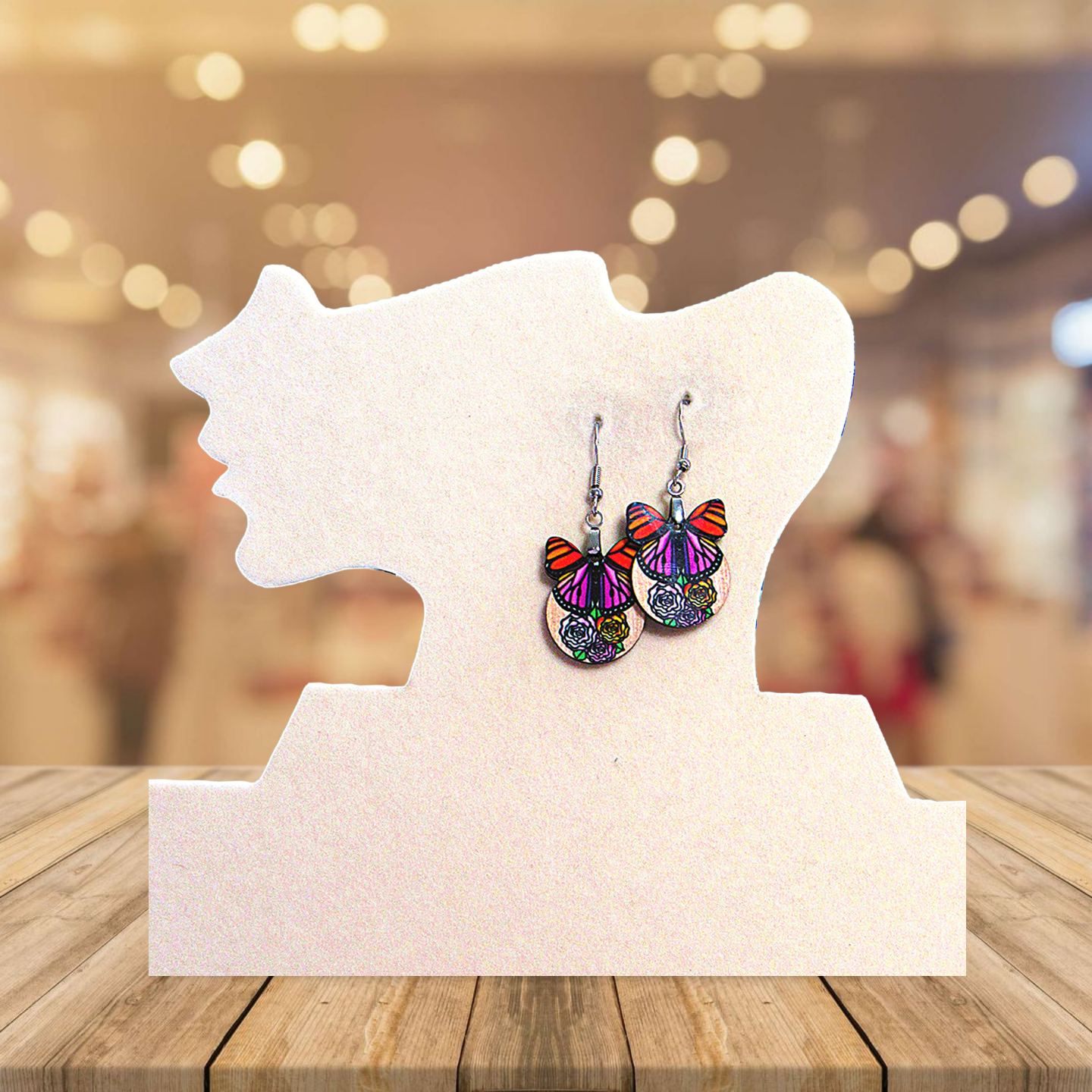 Ball with Butterfly Shaped Sublimated Earrings