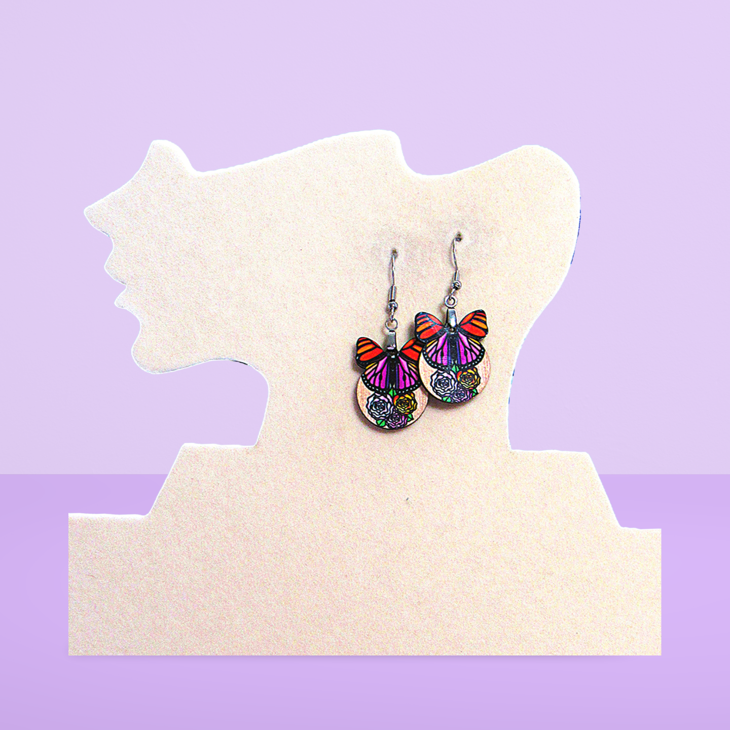 Ball with Butterfly Shaped Sublimated Earrings