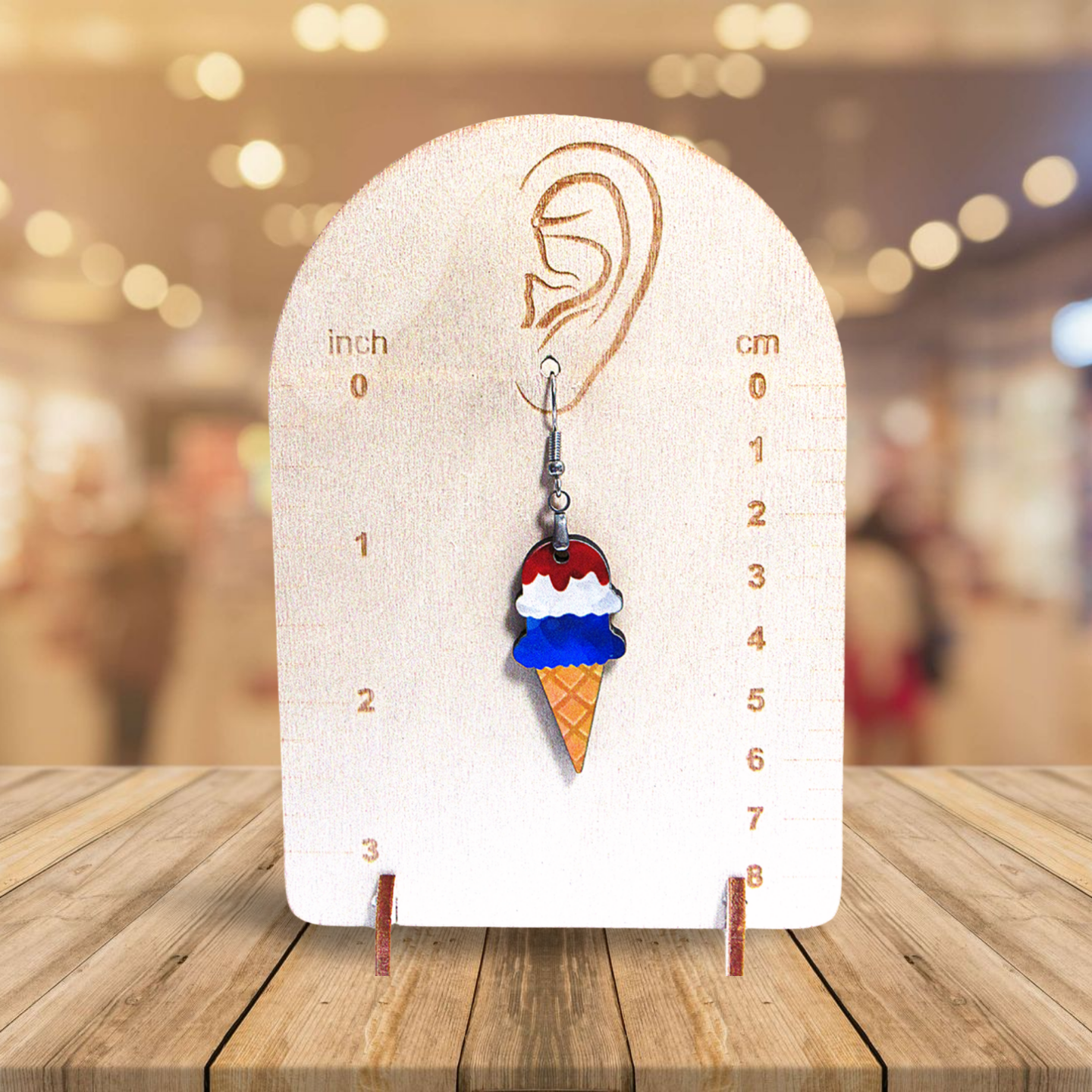 Ice Cream Shaped Sublimated Earrings